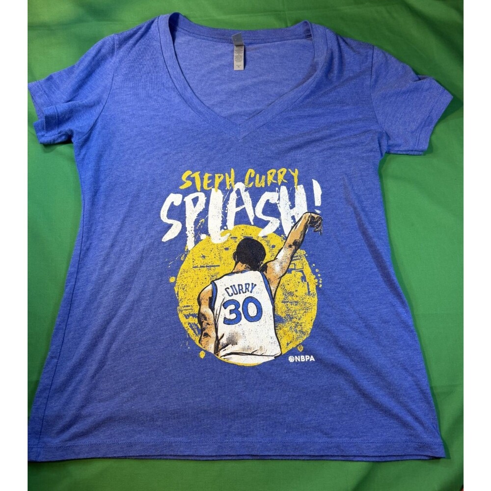 💦 Steph Curry “Splash” Golden State Warriors Blue NBA Shirt Men’s XL 💦